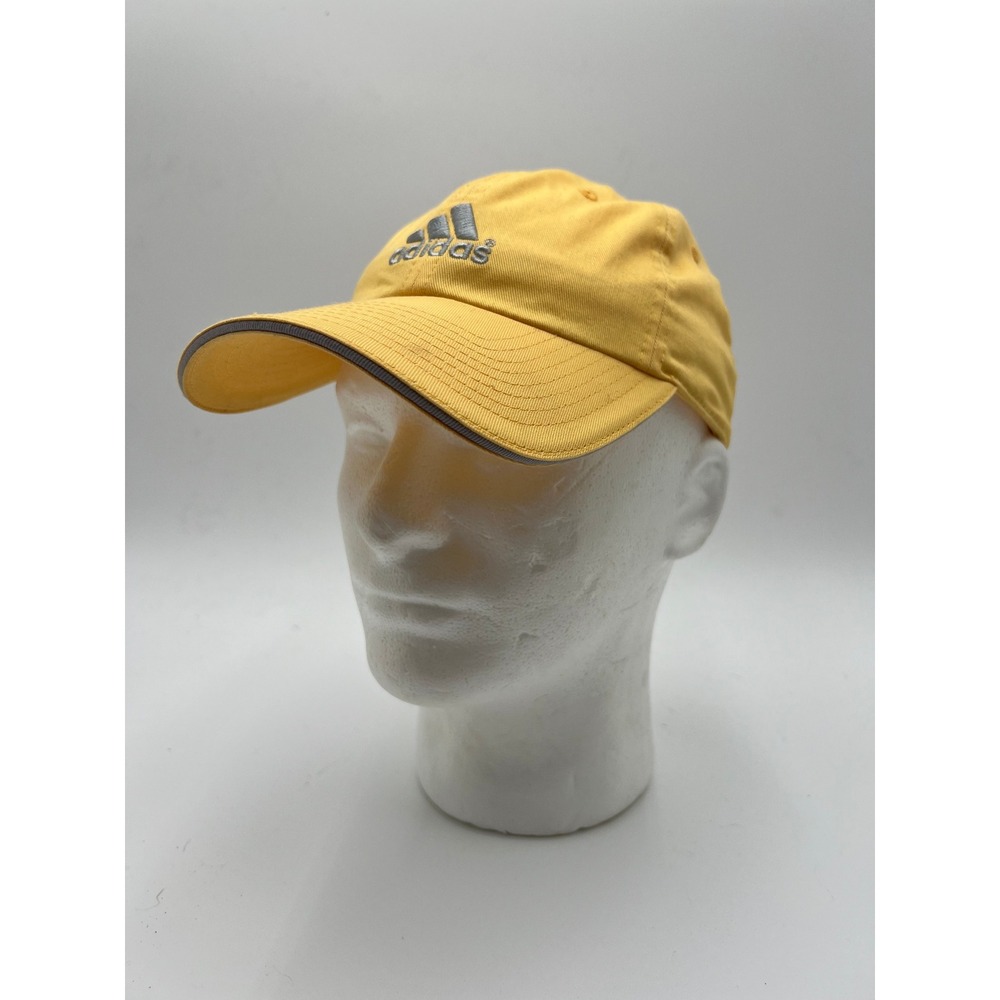 Adidas Baseball Cap Yellow Silver Embroidered Logo Adjustable Hat Mens Womens
